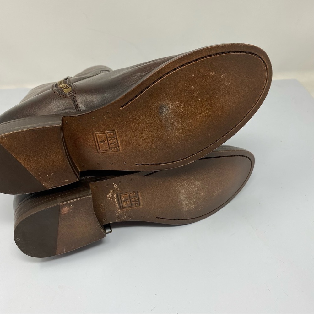 Frye Leather Side Zip Ankle Boots Melissa Button Short SZ 6.5B - Picture 7 of 11